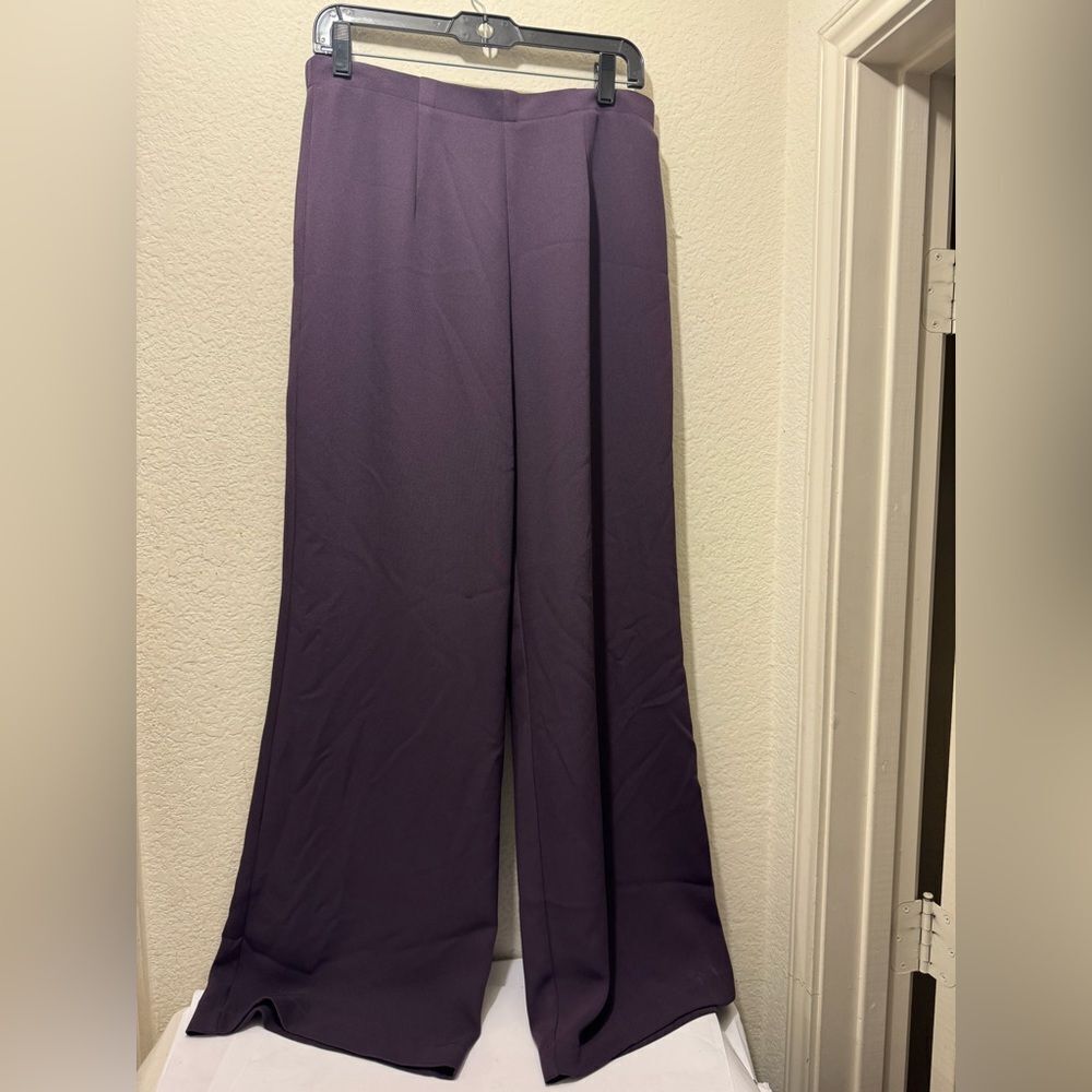NWT Allie coosh  pants wide leg cord in eggplants size L $225